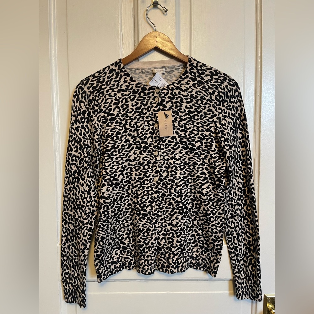 JCREW NWT Animal Print Cardigan -Hand Printed - Picture 5 of 15